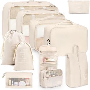 Anjing Packing Cubes 10/11 PCS منظمي أمتعة السفر ، أساسيات السفر ، منظمي التعبئة المقاوم للماء ، حقائب منظم الأمتعة in Kuwait