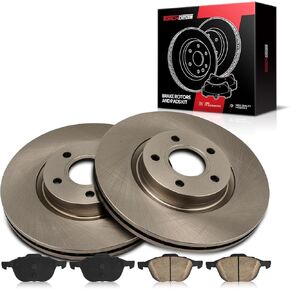 Torchbeam Front Brakes and Rotors Kit Brake Pads Brake Rotors and Pads for Ford 2013-2016 Escape 1.6T, Ford 2013-2018 Escape 2.5L, Ford 2017-2018 Escape 1.5T,Brake Rotors + Ceramic Pads Kit