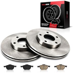 Torchbeam Front Brakes and Rotors Kit Brake Pads Brake Rotors and Pads Compatible with Mazda 2004-2013 3 2.0L,Brake Rotors + Ceramic Pads Kit
