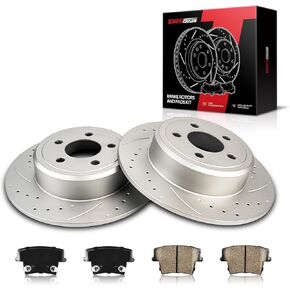 Brakes و Torchbeam الخلفية ودوار مجموعة منصات الفرامل دوارات الفرامل ومنصات لدودج 2011-2020 شاحن 3.6L ، كرايسلر 2011-2020 300 3.6L ، دودج 2011-2020 تشالنجر 3.6L ، دوارات الفرامل + منصات الخزانة