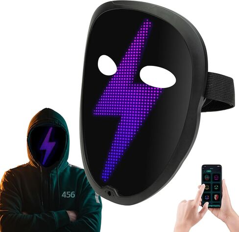 LED Mask with APP & Gesture Control - Perfect for Cosplay, Masquerade Balls & Party Costumes for Adult Unisex Mask in Saudi Arabia