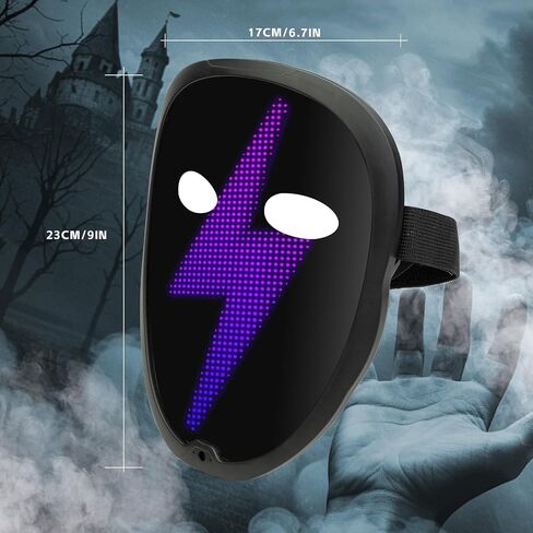 LED Mask with APP & Gesture Control - Perfect for Cosplay, Masquerade Balls & Party Costumes for Adult Unisex Mask in Saudi Arabia