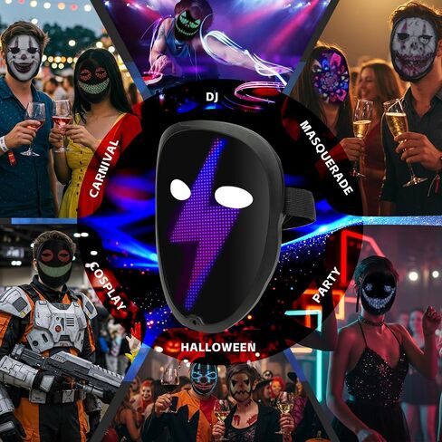 LED Mask with APP & Gesture Control - Perfect for Cosplay, Masquerade Balls & Party Costumes for Adult Unisex Mask in Saudi Arabia