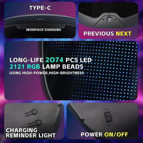 LED Mask with APP & Gesture Control - Perfect for Cosplay, Masquerade Balls & Party Costumes for Adult Unisex Mask in Saudi Arabia