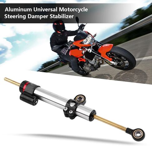 Motorcycle Steering Damper, Aluminum Universal Motorcycle Steering Damper Stabilizer for MT10 MT 07 MT09 Long Type in Kuwait