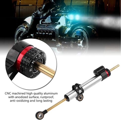 Motorcycle Steering Damper, Aluminum Universal Motorcycle Steering Damper Stabilizer for MT10 MT 07 MT09 Long Type in Kuwait