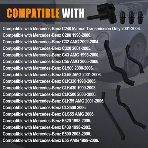 1120180182 Crankcase Ventilation Hose Kit Air Intake Breather Hose Tube Connector for 1998-2011 Mercedes Benz W202 W203 W211 W210 1120180382, 1120180482, 1120180282 in Saudi Arabia
