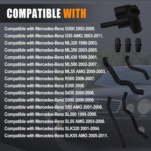 1120180182 Crankcase Ventilation Hose Kit Air Intake Breather Hose Tube Connector for 1998-2011 Mercedes Benz W202 W203 W211 W210 1120180382, 1120180482, 1120180282 in Saudi Arabia