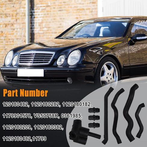 1120180182 Crankcase Ventilation Hose Kit Air Intake Breather Hose Tube Connector for 1998-2011 Mercedes Benz W202 W203 W211 W210 1120180382, 1120180482, 1120180282 in Saudi Arabia