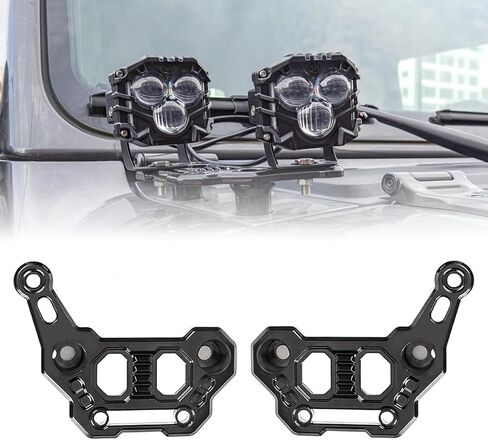 Light Mounting Bracket Hood Cowl Mount Brackets Front A-Pillar Offroad LED Pod Light Work Light Brackets Compatible with 2018-2025 Jeep Wrangler JL/JLU 2020-2025 Gladiator JT in Saudi Arabia