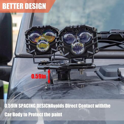 Light Mounting Bracket Hood Cowl Mount Brackets Front A-Pillar Offroad LED Pod Light Work Light Brackets Compatible with 2018-2025 Jeep Wrangler JL/JLU 2020-2025 Gladiator JT in Saudi Arabia