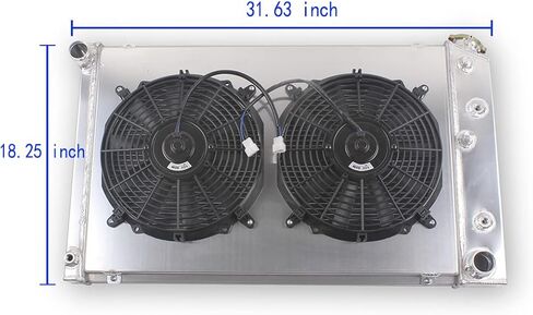 OHOB-COOL 3 Rows Full Aluminum Radiator with Shroud Fan For Chevy 1970-1987 72 86 Camaro Monte Carlo Nova El Camino GMC Oldsmobile Pontiac series in Saudi Arabia