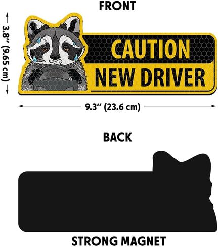 Wirester Reflective Student Driver Magnet ، ملصق صائق مصد مغناطيسي قابل لإعادة الاستخدام ، علامة تحذير جديدة على سائق السائق للسيارة - تحذير سائق جديد Tuxedo Cat in Saudi Arabia