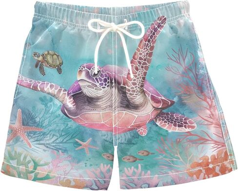Boys Swim Trunks, Turtle Coral Beach Board Shorts Swim Shorts in Saudi Arabia