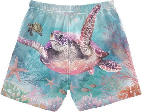 Boys Swim Trunks, Turtle Coral Beach Board Shorts Swim Shorts in Saudi Arabia