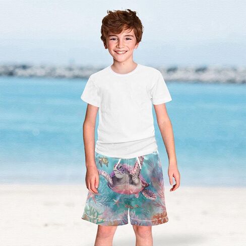 Boys Swim Trunks, Turtle Coral Beach Board Shorts Swim Shorts in Saudi Arabia