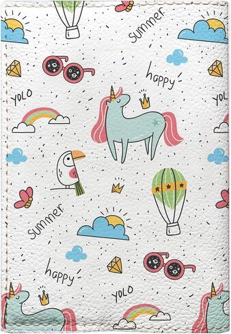 White Passport Cover For Kids, Vegan Leather Holder for Children, Travel Dinosaur Birthday Gift for Little Boys and Girls in Saudi Arabia