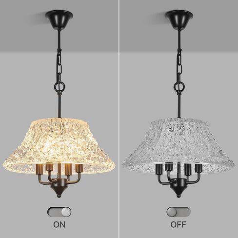 Modern 16" Black Glass Chandeliers for Kitchen Island,Luxury Pendant Light Fixture Over Table 4-Light Round Light Ceiling Hanging lamp for Dining Room Living Room Foyer Entryway Bedroom in Saudi Arabia