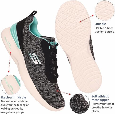 Skechers Women's D'Lites Memory Foam Lace-up Sneaker in Saudi Arabia