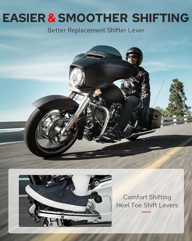 Benlari Heel Toe Shift Pegs, 304 Stainless Steel Shifter Lever Pegs Fit for Harley Touring Street Glide Road Glide Road King Electra Glide 1988-2024, FL Softail 1986-2017, Trike 2008-2024, Black in Saudi Arabia