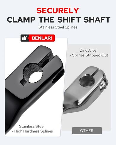 Benlari Heel Toe Shift Pegs, 304 Stainless Steel Shifter Lever Pegs Fit for Harley Touring Street Glide Road Glide Road King Electra Glide 1988-2024, FL Softail 1986-2017, Trike 2008-2024, Black in Saudi Arabia