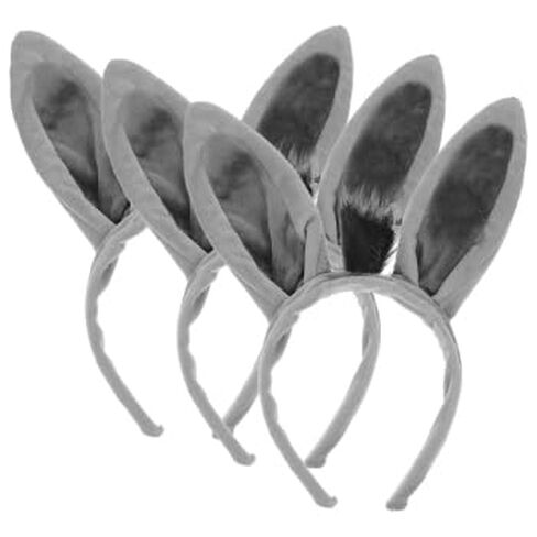 3pcs Donkey Ears Headband: kids 10.61X7.86X0.79in Plush Donkey Ears Headband Soft Animal Headwear for Cosplay Birthday Parties and Themed Events Cute Gray Costume Accessories in Kuwait