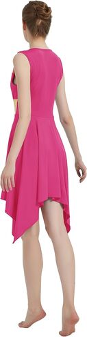 Womens Praise Dance Dress V-Neck Sleeveless Liturgical Worship Dress Lyrical Contemporary Dance Costumes in Kuwait