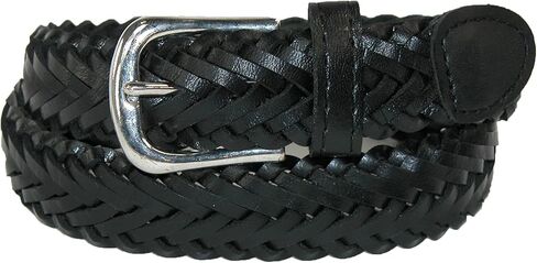 CTM Boys' Leather 3/4 Inch Adjustable Braided Dress Belt in Saudi Arabia