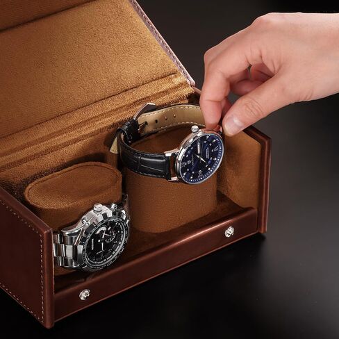 Procase Watch Travel Case for Men & Women ، 2 حالة مراقبة سفر من الفتحة مع بطانة مخملية ناعمة ، هدايا الساعات المربعة المربعة الصدمية لعيد الميلاد عيد الميلاد -عيد الميلاد. in Saudi Arabia