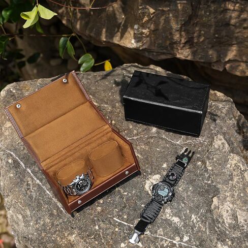 Procase Watch Travel Case for Men & Women ، 2 حالة مراقبة سفر من الفتحة مع بطانة مخملية ناعمة ، هدايا الساعات المربعة المربعة الصدمية لعيد الميلاد عيد الميلاد -عيد الميلاد. in Saudi Arabia
