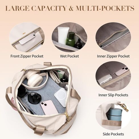 Travel Duffel Bags for Women: Weekender Bags with Shoe Compartment Carry on Overnight Bag with Toiletry Bag Gym Bag with Wet Pocket Personal Item Travel Bags Hospital for Labor Delivery in Saudi Arabia