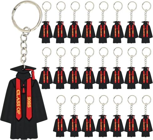24PCS Class of 2025 Graduation Keychain 2025 Graduation Gown Key Ring Graduation Party Favors in Saudi Arabia