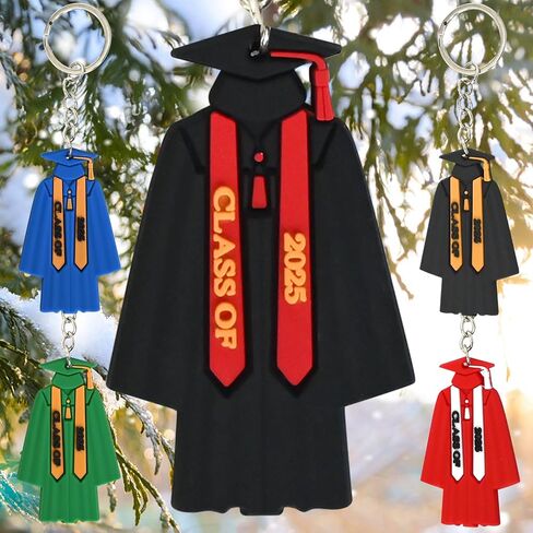 24PCS Class of 2025 Graduation Keychain 2025 Graduation Gown Key Ring Graduation Party Favors in Saudi Arabia
