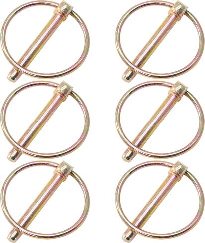 Litoexpe 6 PCS 3/16 Inch Lynch Pin مع حلقة ، دبابيس LINCH الثقيلة للجرارات المزرعة والشاحنات والمقطورات والزر (3/16 "x1-7/16") in Kuwait