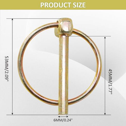 Litoexpe 6 PCS 3/16 Inch Lynch Pin مع حلقة ، دبابيس LINCH الثقيلة للجرارات المزرعة والشاحنات والمقطورات والزر (3/16 "x1-7/16") in Kuwait