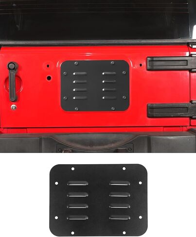 Aluminum Wrangler JK Spare Tire Carrier Filler Plate Tailgate Vent Plate Cover Fit for 2007-2017 Jeep Wrangler JK JKU & Unlimited (Grille Style) in Saudi Arabia