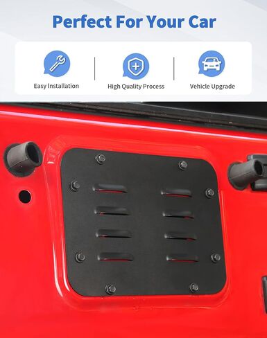 Aluminum Wrangler JK Spare Tire Carrier Filler Plate Tailgate Vent Plate Cover Fit for 2007-2017 Jeep Wrangler JK JKU & Unlimited (Grille Style) in Saudi Arabia