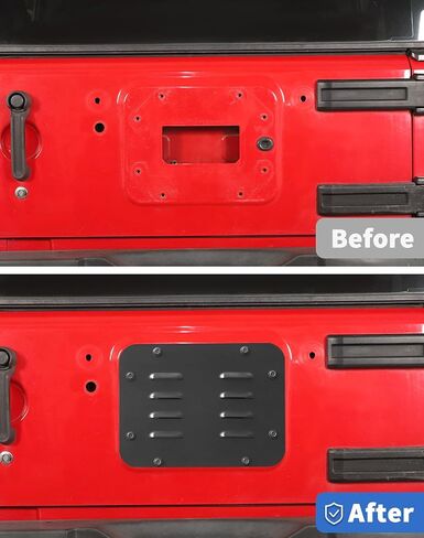 Aluminum Wrangler JK Spare Tire Carrier Filler Plate Tailgate Vent Plate Cover Fit for 2007-2017 Jeep Wrangler JK JKU & Unlimited (Grille Style) in Saudi Arabia