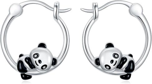 Midari Hypoallergenic Sterling Silver Animal Huggie Hoop Earrings Cute Elephant/Unicorn/Black Cat/Dinosaur/Panda Earrings Sensitive Ears Friendly Everyday Wear Jewelry Gifts for Women in Saudi Arabia