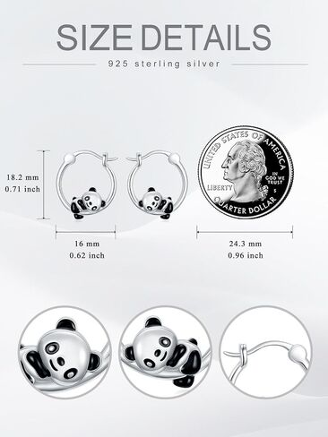 Midari Hypoallergenic Sterling Silver Animal Huggie Hoop Earrings Cute Elephant/Unicorn/Black Cat/Dinosaur/Panda Earrings Sensitive Ears Friendly Everyday Wear Jewelry Gifts for Women in Saudi Arabia