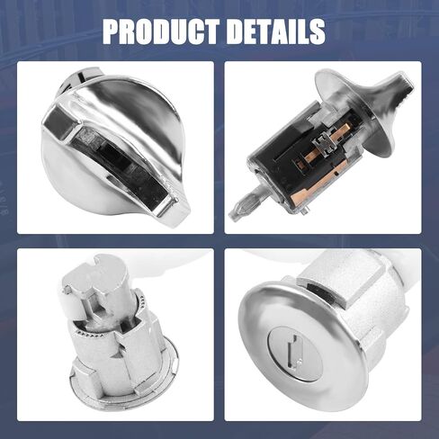 مفتاح الإشعال قفل 2 PCS أسطوانة الباب مع استبدال المفاتيح لفورد F150 F250 F350 Bronco Aerostar E150 E250 E350 Van Taurus Ranger استبدال Mercury Grand Marquis C-42-150+DP-42-122 in Kuwait