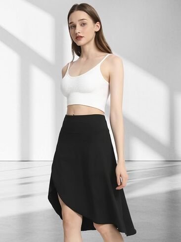 تنورة نسائية بيزيون مع شورتات شورت عالي الخصر مع جيوب MIDI الطول تتنورة مع شقوق شقوق شكلي in Kuwait