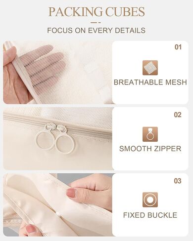 Anjing Packing Cubes 10/11 PCS منظمي أمتعة السفر ، أساسيات السفر ، منظمي التعبئة المقاوم للماء ، حقائب منظم الأمتعة in Kuwait