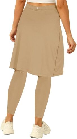 Fisoew Women's Knee Length Athletic Skirt with Leggings Wrap Gym Workout Golf Tennis Skorts with Pocket in Saudi Arabia