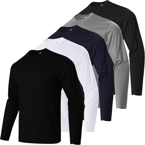 Men UPF 50+ Sun Protection Hoodie Long Sleeve T Shirts Pack Quick Dry Shirt for Athletic Running Activewear Workout in Saudi Arabia