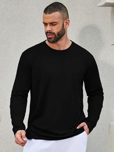 Men UPF 50+ Sun Protection Hoodie Long Sleeve T Shirts Pack Quick Dry Shirt for Athletic Running Activewear Workout in Saudi Arabia