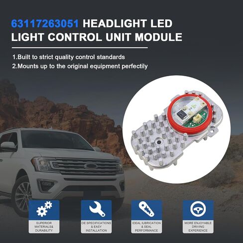 MUNIK Headlight LED Light Control Unit Module Compatible with BMW 320i 325i 330i 335i 420i 428i 430i 435i 440i 640i 650i Replace# 63117263051 63117240799 in Saudi Arabia