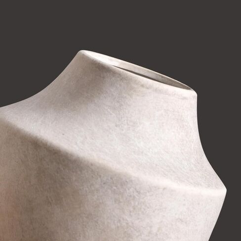 Mitt&Ditt Ceramic Flower Vase, 5.3 inch Off-White Farmhouse Rustic Vase, Handcrafted Weathered Pottery Vases, Small Flower Terracotta Vases for Home Decor, Living Room, Table, Shelf in Saudi Arabia