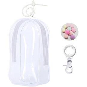 Large Clear Figure Display Bag with Keychain Case Blind Box Keychain Carrying Case Lipstick Charm for Collectibles