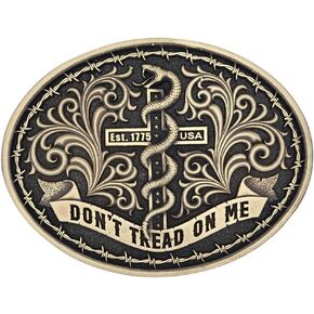Montana Silversmiths Men's Patriot's Faith Attitude Belt Belt Boxle Gold Size One